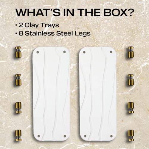 2-Piece Water Absorbing Stone Tray Set – Fast-Dry Diatomite Soap Trays for Bathroom & Kitchen Sink, Gold Finish - color: Gold