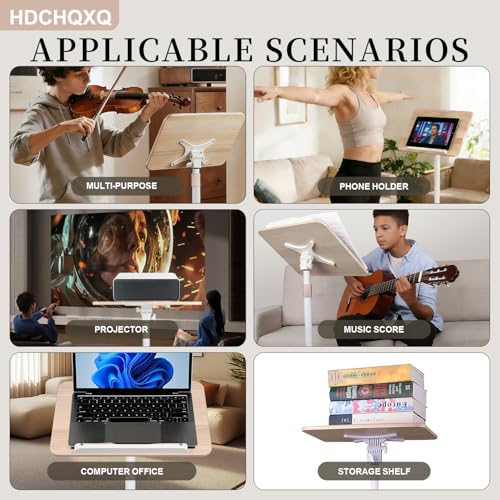 Adjustable Floor Book Stand Height From20'-35‘ and Angle, Music Stand,Reading Stand for Tablet Bibles, Recipes, Cooking, Books Wooden Display Rack,Stable Portable with Clip - style: Extended (20-35in height)