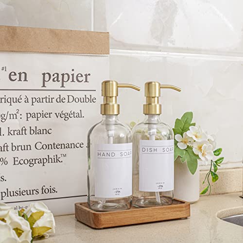 Vanity Tray, Bathroom Tray, Soap Dispenser Tray for Bathroom, Kitchen and Home Decor(Acacia-Small) - color: Acacia