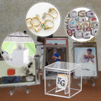 Championship Ring Display Case Clear Acrylic Ring Case Display Box for Sports Baseball Basketball Softball Football Single Ring Holder Coin Stand, 2.16 Inch - size: 1 Pack