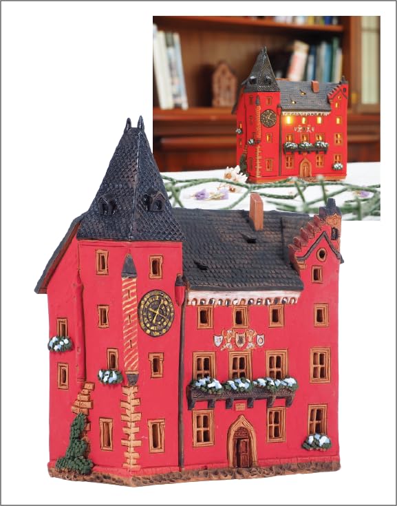 Handmade Ceramic Art Tealight Candle Holder Room Decoration Handcrafted Collectible Miniature Light House Alsatien Museum in Haguenau, France C384