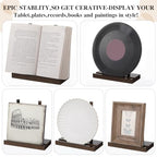 RattanView Tabletop Wooden Display Stand Wooden Easel Book Display Holder 7.8 x 3.54 x 7.8 Inch Artwork Storage Rack for Picture Plate Frame Albums Record Magazine Tablet Canvas Board