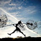 Fcteap Flower Fairy Dancing with Dandelion Garden Art Sculpture Stainless Steel Statue Christmas Halloween Decoration for Outdoor Yard Courtyard Lawn Patio Metal Ornaments (Long Travel) - style: Long Travel