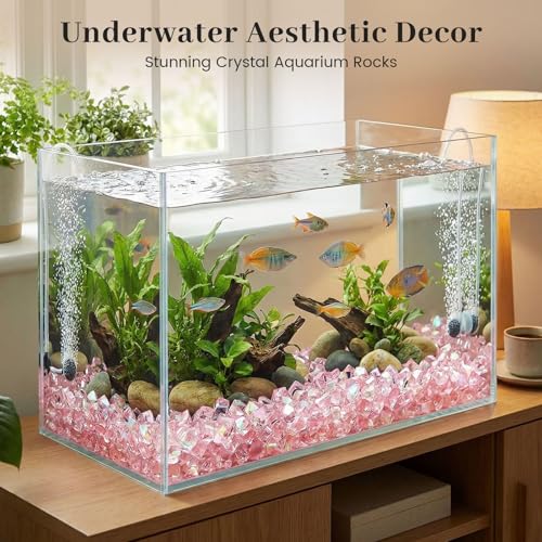DomeStar 550PCS Bright Pink Vase Fillers, Small Acrylic Fake Ice Rocks Gems Crystals Diamonds for Table Centerpiece Fish Tank Table Scatter Photography Props Display (0.4 * 0.6) - color: Bright Pink