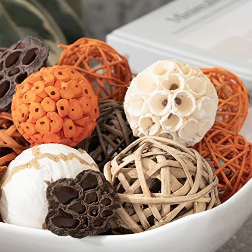 ANDALUCA Large Decorative Vase Filler Bag with Orbs, Balls (Sunset Orange) - color: Sunset Orange