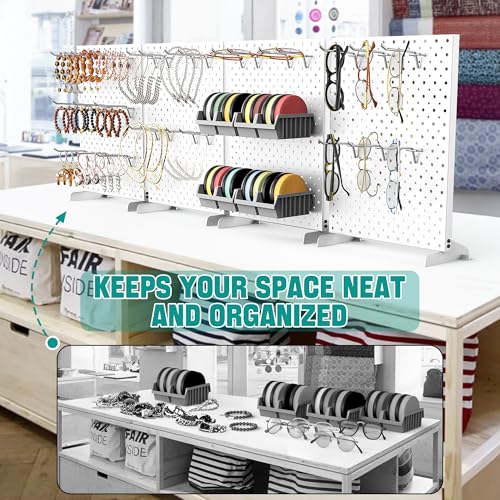 EVERHANGER Metal Pegboard Display Stand, Freestanding Tabletop Pegboard Display for Craft Shows & Fairs, 12"X16", 2pcs White - color: White, size: 2pack 12"X16"