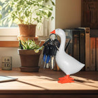 Magnetic Goose Key Holder Cute Home Decor Statue,Office Table Desk Decor Resin Goose Duck Statue Sculpture,Tool Holder Home Decoration，Bedroom Decor Housewarming Gift