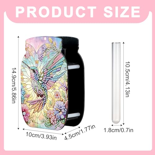 5D Diamond Art Painting Kit Vase, DIY Hummingbird Adult Shaped Diamond Acrylic Double-Sided Diamond Painting Multi Pattern Vase Handmade Crafts, Suitable for Home Living Room Desktop Decoration - color: Hummingbird