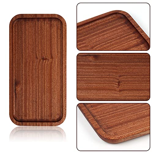 9.84in Wooden Vanity Tray, Bathroom Tray Countertop Organizer Tray for Candle Perfume Soap Dispenser Jewelry Keys