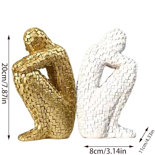 Mosaic Decorative Bookends, Modern Mosaic Abstract Sculptures, Simple Fashion Resin Abstract Statue, Modern Book Ends for Shelves, Decor Bookends for Desk, Library, Office, Shelf Decoration ( Color : - color: B