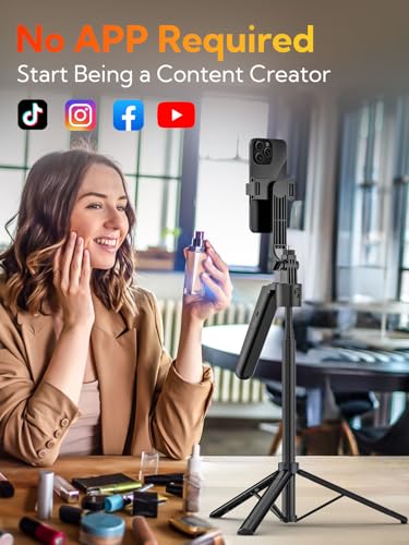 USKEYVISION 70” Auto Face Tracking Tripod, Extendable 360° Rotation Phone Tripod for iPhone and Android, Selfie Stick for iPhone w/Remote Control,Phone Holder Video Recording for TikTok(UTK-01) - size: UTK-01(auto face tracking tripod)