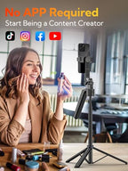 USKEYVISION 70” Auto Face Tracking Tripod, Extendable 360° Rotation Phone Tripod for iPhone and Android, Selfie Stick for iPhone w/Remote Control,Phone Holder Video Recording for TikTok(UTK-01) - size: UTK-01(auto face tracking tripod)