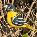 Hand Carved Bird Figurines, Hand-painted Sculpted Wooden Birds, Wood Bird Sculptures for Home Decoration, Hand Crafted Life Like Bird Statues, Ideal Gifts for Bird Lovers (Baltimore Oriole)