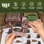 MiniCity DIY Book Nook Kit - The Castle's Escape 3D Miniature Wooden Scene with LED Lights, Dustcover & Tools for Shelf Decor (Robin Hood) - style: Robin Hood
