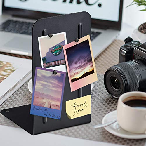 Acrimet Steel Metal Bookends for Shelves, Heavy Duty, for Large Books, 6 7/8" Tall X 4" Wide X 4 1/2" Deep, Black Colored, 1 Pair - color: Black