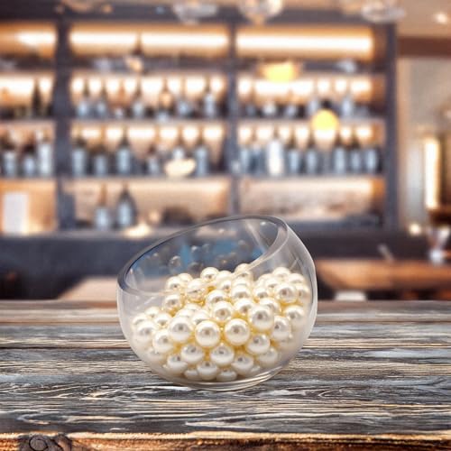 WGVI Slant Cut Bowl Glass Vase, Width 5.5", Height 4.5", Clear Terrarium, Candy Dish, Fruit Jar, Floral Container for Wedding Party Event, Home Office Decor, 1 Piece - size: Slant Bowl 4.5"H