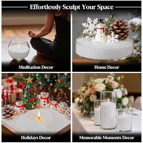 Sukh Snow Pearled-Candles with Wicks - DIY Snow Candle Wax with Wicks,Wax,Refillable for Making,Weddings,Partie (Silver) - color: Silver