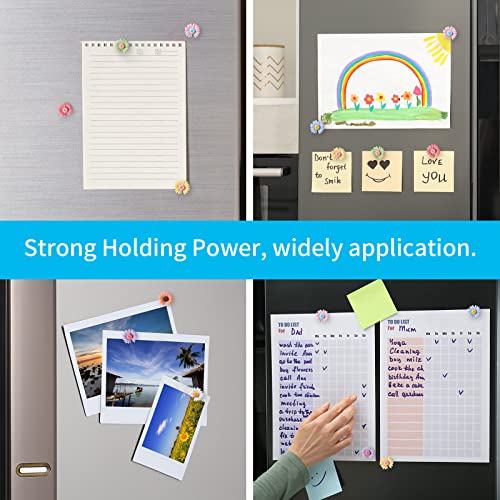 16Pcs Fridge Magnets,Locker Decor,Cute Daisy Decorative Refrigerator Magnets for Office Kitchen Whiteboard,Strong Holding Power,8 Colors - color: Daisy 16-pack