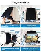 WONNIE Car Headrest Mount Holder for Tablets, Tablet Holder for Car Back Seat, Tablet Stand for Kids Fits for 7-12.9'' Devices, 4 Pack - size: 4 Pack- fits 7-12.9" tablet
