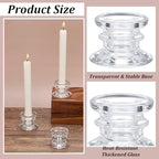 24Pcs Glass Candlestick Holders, Clear Glass Window Candle Holders for Dining Room Decor, Bulk Modern Small Candle Stick Candle Holder Short for Centerpiece Wedding Table Dinner Party Decor