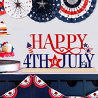 COCHIE Metal Happy 4th of July Sign, Red Blue and White Decorations for Home, Office, Shelf, Mantel, Indoor, Fouth of July Decoration, Patriotic Star Decor (Independence Day) - style: Independence Day