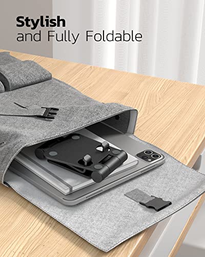 Nulaxy 2 Pack Dual Folding Cell Phone Stand, Fully Adjustable Foldable Desktop Phone Holder Cradle Dock Compatible with Phone 16 15 14 13 12 Pro Xs Xs Max Xr, All Phones, Black&Gold - color: F-Black & Gold