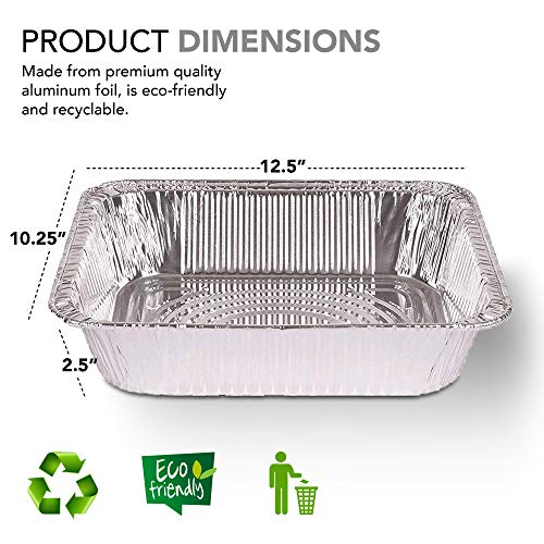 Aluminum Pans 9x13 Disposable Foil Pans (10 Pack) - Half Size Steam Table Deep Aluminum Trays - Tin Foil Disposable Pans Great for Cooking, Heating, Storing, Prepping Food, Stock Your Home - size: 10 Pack
