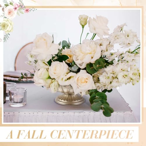 2 Pcs Metal Compote Bowl for Centerpiece Flower Holder Small Compote Vase Decorative Indoor Outdoor Flowers Fruits Plant for Valentine's Day Wedding Home Party Decoration (Silver) - color: Silver