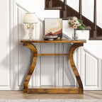 Wooden Console Table with Curved Legs and Shelf, 3-Tier Modern Accent Narrow Sofa Table for Entrance Area, Living Room, Hallway, 47 in Wide Wood Console Table for Entryway (Retro) - color: Retro