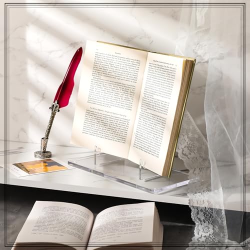 RattanView 2 Pcs Acrylic Book Stand, Clear Easel Stand for Display, Acrylic Plate Picture Frame Display Holder for Picture Book Decorative Plate Platter Photo(6 x 4 x 5.5 Inch) - size: 6 x 4 x 5.5 Inch
