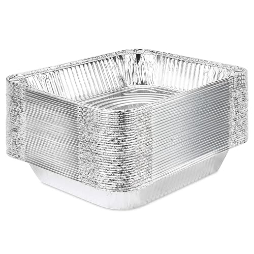 9x13 Aluminum Pans (20 Pack) - Disposable & Recyclable Foil Tray- Half Size Steam Table Deep Pans - Tin Foil Pans for Cooking, Heating, Storing, Prepping Food, BBQ, Grilling, Catering, Stock Your Home - size: 20 Pack