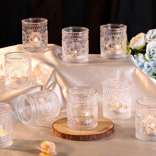 MATAHUM 12 Pcs Clear Votive Candle Holder, Glass Tealight Candle Holders for Wedding Table Centerpiece, Home Decor, Birdal Shower, Party - color: Clear, size: 12pcs