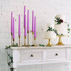 NONNO & ZGF 10 Pack Purple Flameless 11'' Wax Covered Taper Candles with 2 Remote, Use 2-AA Battery (Not Included, Runs 200 Hours) - color: Purple