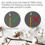 Danilovo Pure Beeswax Candles - Honey-Scented, Decorative Thin Taper Candles - Ideal for Birthday Decoration or Church Prayers - Drip Free, Tall & Smokeless Pack of 50 pcs, 7.3 x 0.24 inch - size: 7.3 in