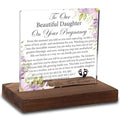 Pregnancy Celebration Acrylic Plaque Gift, Precious Gift for Expecting Daughter, Sentimental Parent-to-Daughter Keepsake with Wooden Stand, XXD194 - style: Beautiful Daughter
