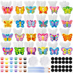 WinnerWhy 24 Sets Spring Butterfly Ceramic Painting Kit Make Your Own Butterfly Figurine Paint DIY Beautiful Painting Statue Craft Paint Your Own Spring Statue for Party Adult Art Activity Supply - style: Butterfly