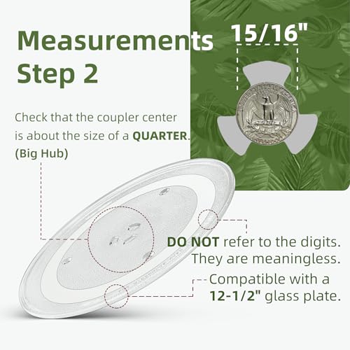 12.5" Microwave Glass Plate Compatible with GE WB39X10003 and Maytag 12 1/2" Microwave Glass Turntable - Replace Hotpoint Microwave Turntable Plate - size: 12.5" Big Coupler Hole