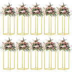 23.6inch 10 pcs Column Vases Gold Centerpieces for Table Metal Flower Stand Gold Wedding Centerpieces for Tables Party Floral Stands for Flowers - size: 23.62 Inches - 10 pcs