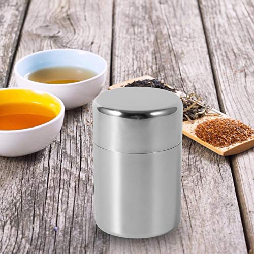 Tyenaza Tea Canister, Stainless Steel Tea Tins, Textured Tea/Coffee/Sugar Canisters, Canister Home Kitchen Canisters for Tea Coffee Sugar Storage(s) - size: s