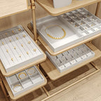Oirlv Premium White Leather Stackable Jewelry Tray Ring Holder Organizer Showcase Ring Earring Display - color: White, size: Ring Tray