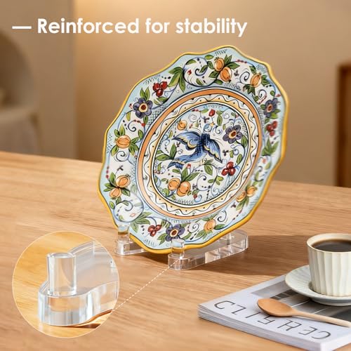 Acrylic Easel Display，Plate Stand for Display，Adjustable Clear Display Holder for 7" to 12" Platter, Book, Card, Frame, Picture, Artwork, Plaque ( Large-1pc 7"-12") - size: Large-1pc(7"-12")