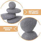 DECHOUS Large Stacked Rocks Sculpture, 16.5 Inch Tall, Resin Rock Cairn Stone Stacked Zen Garden Balanced Stone Statue for Indoor Outdoor Patio Home Meditation Decor