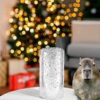 WGVI Hurricane Candle Holder Sleeve, W: 5", Ht: 8", Silver Speckled Glass Cylinder Open Both Ends, Chimney Tube Shade, 1 Piece - size: 5x8"H