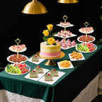 Lazycorner 10 Pcs Dessert Table Display Stands Set , with 6 Pcs 3-Tier Cupcake Stand & 4 Pcs Food Serving Tray - Cookie Tray Rack Serving Tray Cake Display Tower for Wedding Baby Shower Tea Party
