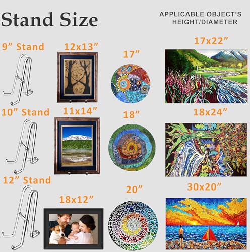 AMT 10 Inch Acrylic Plate Display Stand - Holder + Frame, Picture, Decorative Plate, Book, Photo Easel - color: 10 Inch