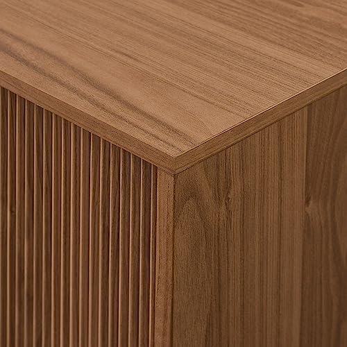 Walker Edison Arundo Fluted TV Stand for TVs up to 80 Inches, 70" TV Stand, Mocha - color: Mocha, size: 70" TV Stand