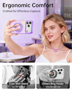 SYNCWIRE Magnetic Phone Ring Holder for MagSafe, 360° Rotation Cell Phone Grip Stand Finger Ring Kickstand Two-Sided Magnet Compatible with iPhone 17 Pro Max 16 15 14 13 12 MagSafe Accessories - color: Single Ring-1PCS-Lavender Lovers