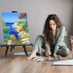 Art Easel for Painting and Display – 4pcs Adjustable Floor 66 Inch Folding Aluminum Easel Stand for Sign - Table Top Canvas Stand - Portable Drawing Paint Heavy Duty for Artist Adults Holder or Teen - style: 66B 4-Pack