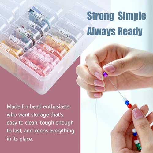 CGCG 2 Sets 8.8 x 6.7 inch Plastic Organizer Box with Lid, 62 Pcs Clear Storage Containers, Mini Case for Earring, Jewelry, Beads, Craft, Nail, Screws, Seeds, Small Parts, Bracelet Making DIY