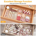 SMARTAKE 28 Piece Drawer Organizers with Non-Slip Silicone Pads, 4-Size Desk Drawer Organizer Trays Storage Tray for Makeup, Jewelries, Utensils in Bedroom Dresser, Office and Kitchen, Clear - size: 28 PCS